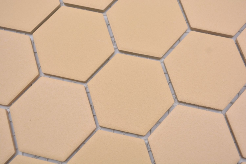 Piastrella di mosaico esagonale in ceramica ocra arancione R10B piatto doccia piastrella pavimento piastrella mosaico parete antiscivolo bagno - MOS11H-0808-R10