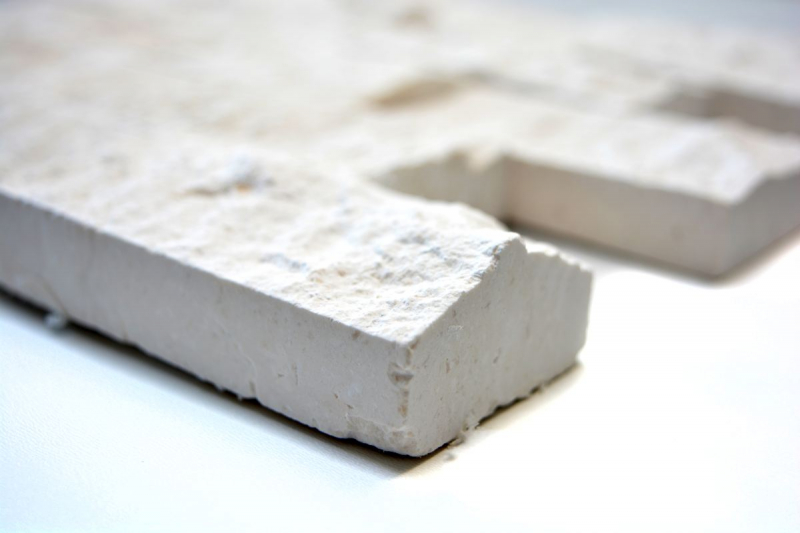 Mosaico di pietra calcarea naturale Muro di pietra Splitface bianco crema Mattone Limestone 3D optic tile backsplash - MOS29-49792