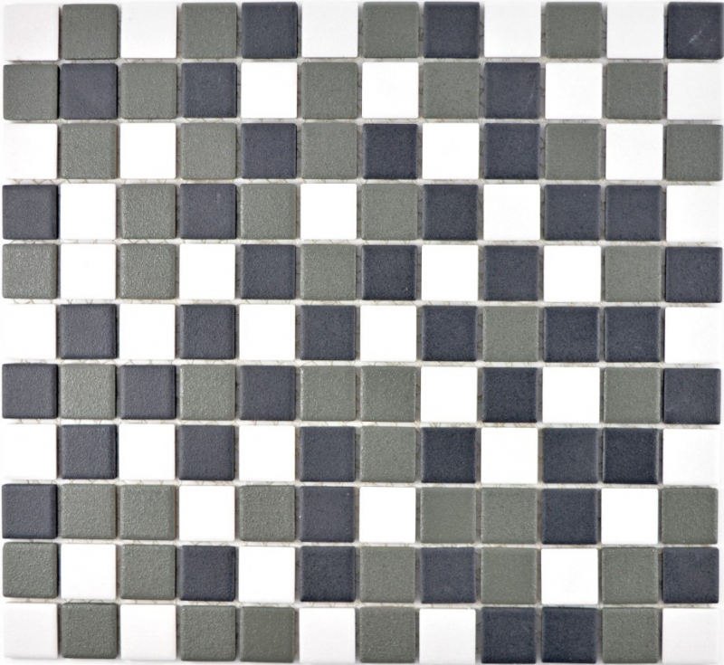 Campione a mano di piastrelle di mosaico in ceramica nero bianco antracite opaco piatto doccia MOS18-2213-R10_m