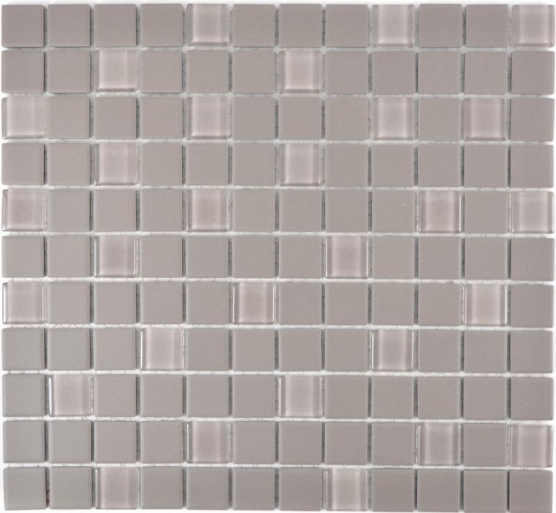 Piastrella a mosaico in ceramica grigia non smaltata Piatto doccia a mosaico in vetro MOS18-0202-R10_f