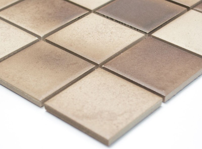 Piastrella di ceramica a mosaico BROWN BEIGE MIX SMOOTH-SOFT backsplash cucina - MOS16-1211-R10