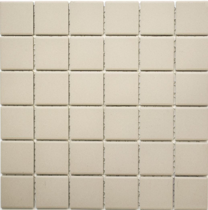 Mosaico dipinto a mano in ceramica beige chiaro magnolia non smaltato RUTSCHEMMEND MOS14B-1211-R10_m