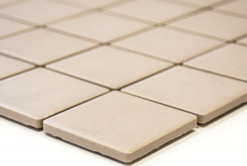 Mosaico dipinto a mano in ceramica beige chiaro magnolia non smaltato RUTSCHEMMEND MOS14B-1211-R10_m
