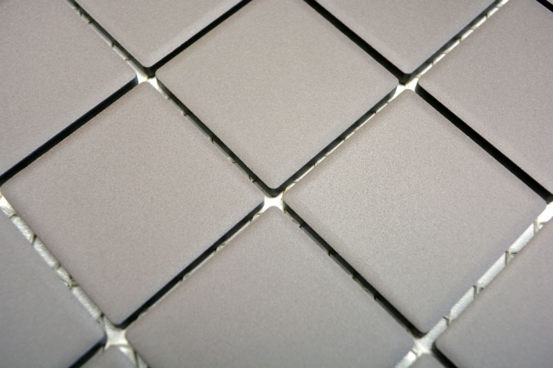 Piastrella di mosaico modellata a mano in ceramica grigio fango non smaltata BAGNO SLIPPING MOS14B-0204-R10_m