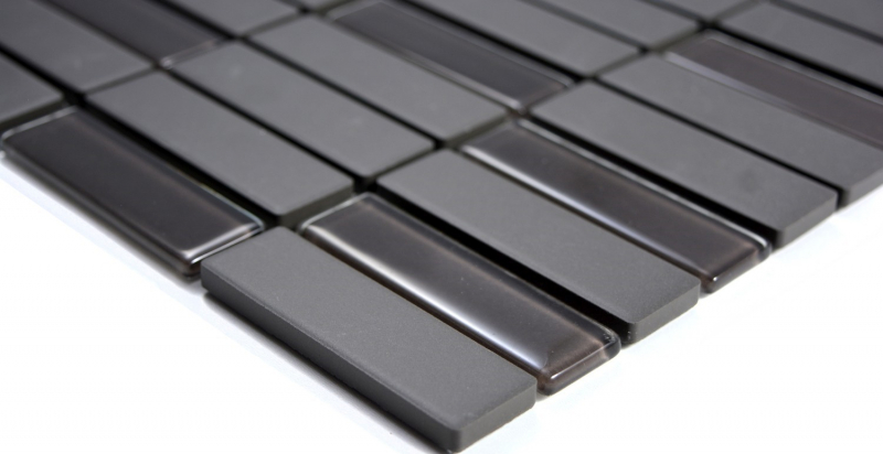 Piastrella di mosaico a mano in ceramica aste marrone non smaltato piatto doccia in vetro piastrella per pavimento MOS24-1313-R10_m