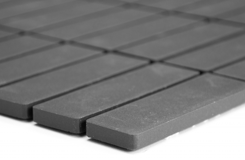 Piastrella a mosaico Rod in ceramica nera antracite non smaltata piatto doccia antiscivolo piastrella pavimento bagno piastrella parete - MOS24B-0310-R10
