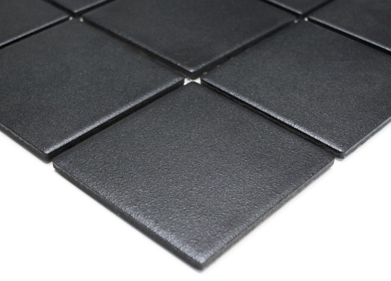Piastrella a mosaico da parete in ceramica nero antracite antiscivolo piatto doccia pavimento WC - MOS22-0302-R10