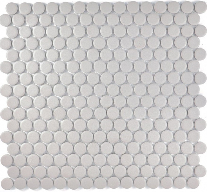 Mosaico a bottoni LOOP mosaico rotondo grigio chiaro beige pavimento cucina doccia MOS10-0202-R10_f