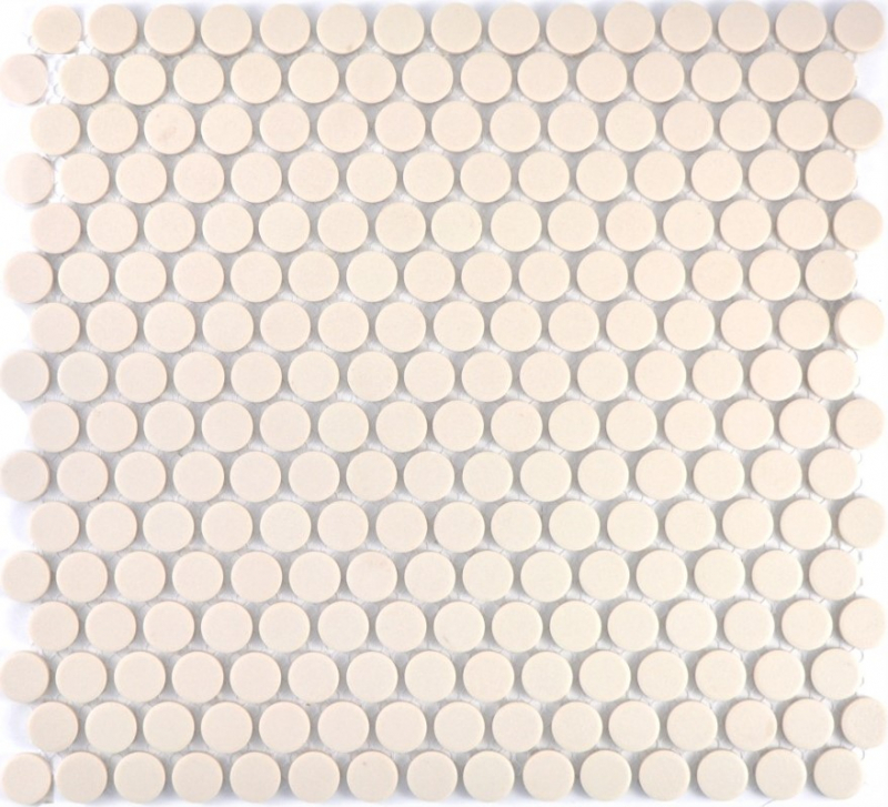 Pulsante mosaico LOOP mosaico rotondo beige chiaro opaco non smaltato antiscivolo parete cucina doccia BATH - MOS10-1202-R10