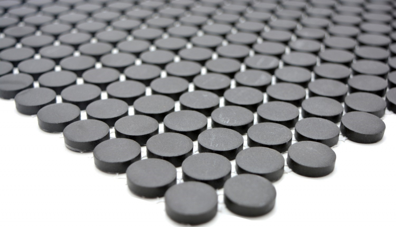 Mosaico a bottoni LOOP piatto doccia rotondo a mosaico nero antracite MOS10-0304-R10_f