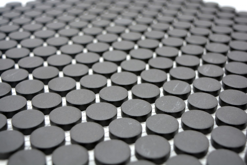 Mosaico a bottoni LOOP piatto doccia rotondo a mosaico nero antracite MOS10-0304-R10_f