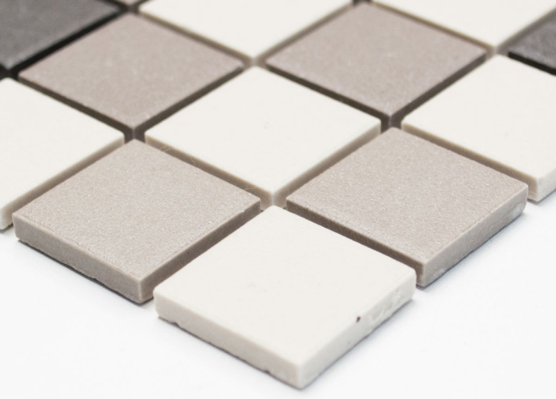 Piastrella a mosaico in ceramica beige chiaro grigio non smaltato per cucina MOS18-0205_f