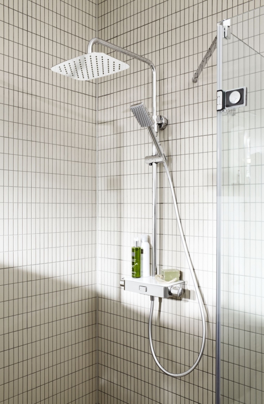 Piastrella a mosaico Rod in ceramica beige chiaro non smaltata piatto doccia antiscivolo piastrella per bagno - MOS24B-1211-R10