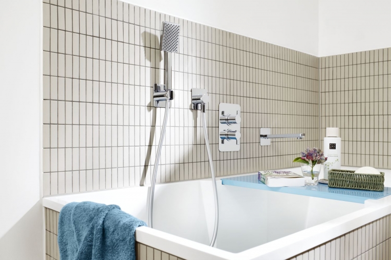 Piastrella a mosaico Rod in ceramica beige chiaro non smaltata piatto doccia antiscivolo piastrella per bagno - MOS24B-1211-R10