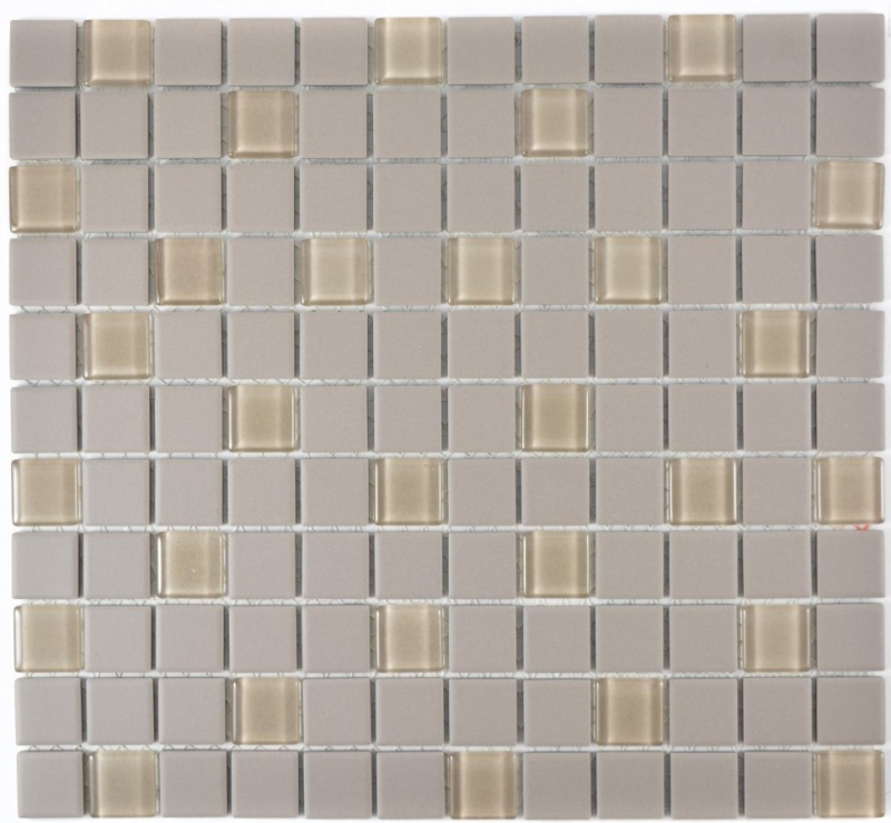 Piastrella di mosaico in ceramica cemento fango chiaro non smaltato mosaico di vetro MOS18-0212-R10_f