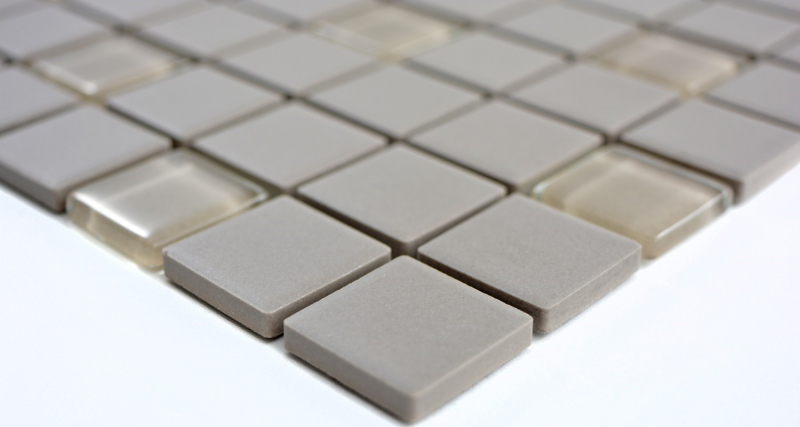 Piastrella di mosaico in ceramica cemento fango chiaro non smaltato mosaico di vetro MOS18-0212-R10_f