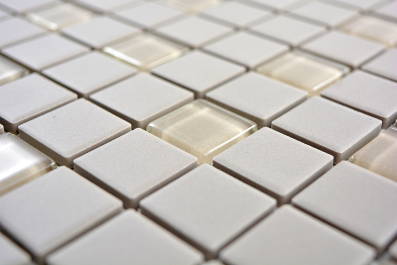 Piastrella di mosaico in ceramica cemento fango chiaro non smaltato mosaico di vetro MOS18-0212-R10_f