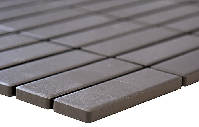 Piastrella a mosaico in ceramica aste grigio fango non smaltato piatto doccia piastrella per pavimento MOS24B-0204-R10_f