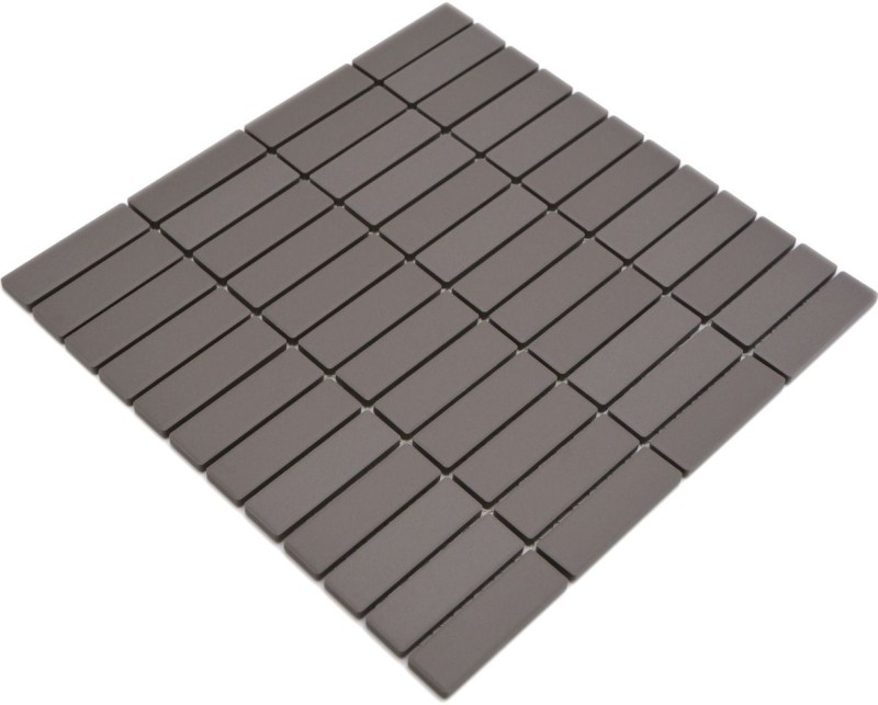 Piastrella di ceramica a mosaico non smaltata grigio fango antiscivolo piatto doccia pavimento piastrelle bagno - MOS24B-0204-R10