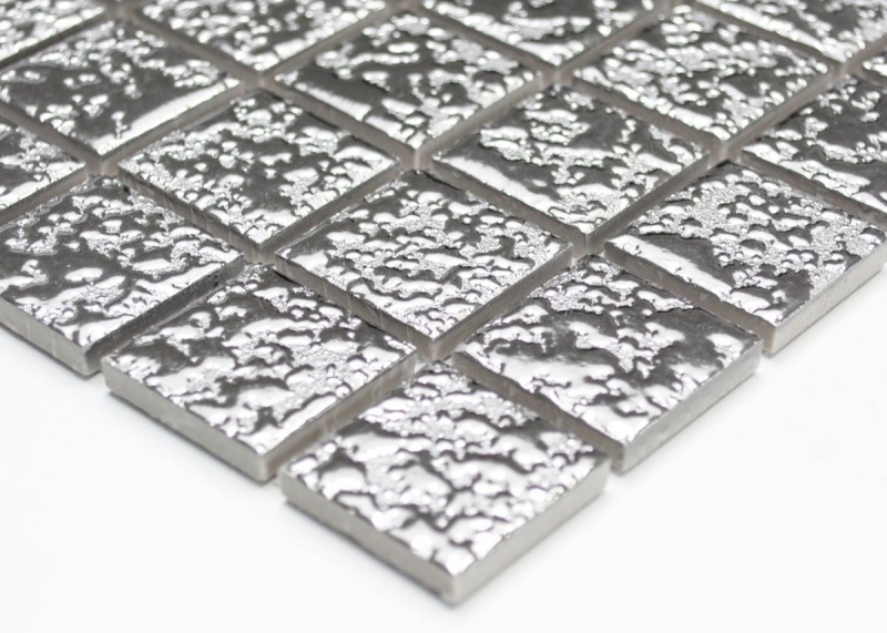 Piastrelle di ceramica a mosaico SILVER textured wall tile backsplash kitchen MOS18-0207
