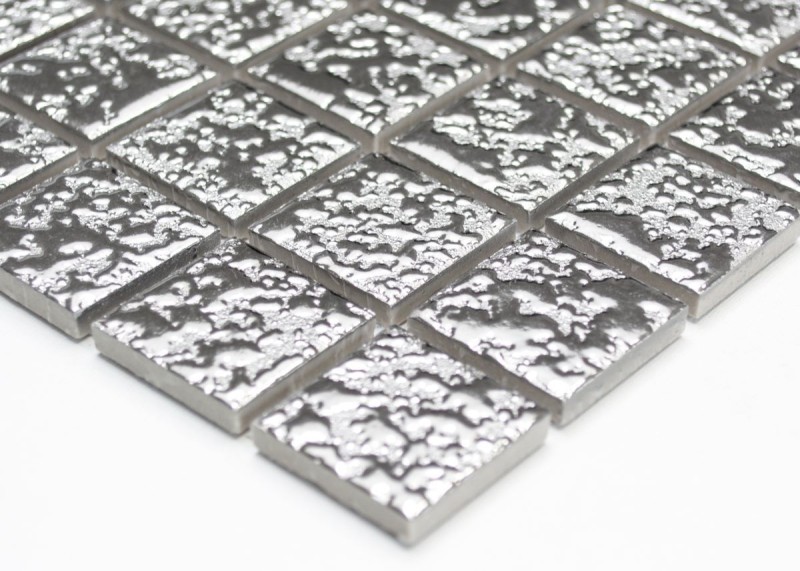 Piastrelle di ceramica a mosaico SILVER textured wall tile backsplash kitchen MOS18-0207