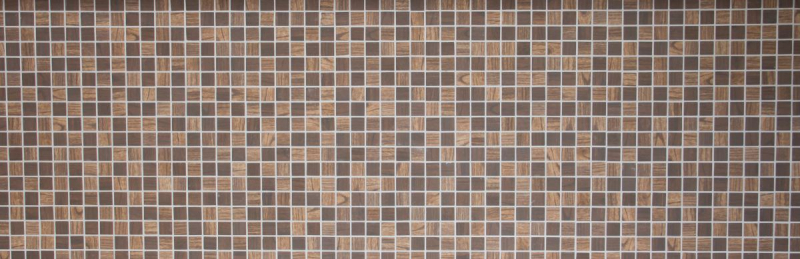 Mosaico di vetro Rivestimento sostenibile Riciclaggio texture legno marrone scuro Backsplash di piastrelle MOS63-410