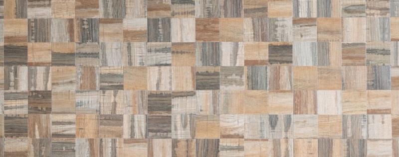 piastrella a mosaico autoadesiva ALU marrone metallo aspetto legno piastrelle scure backsplash MOS200-2122