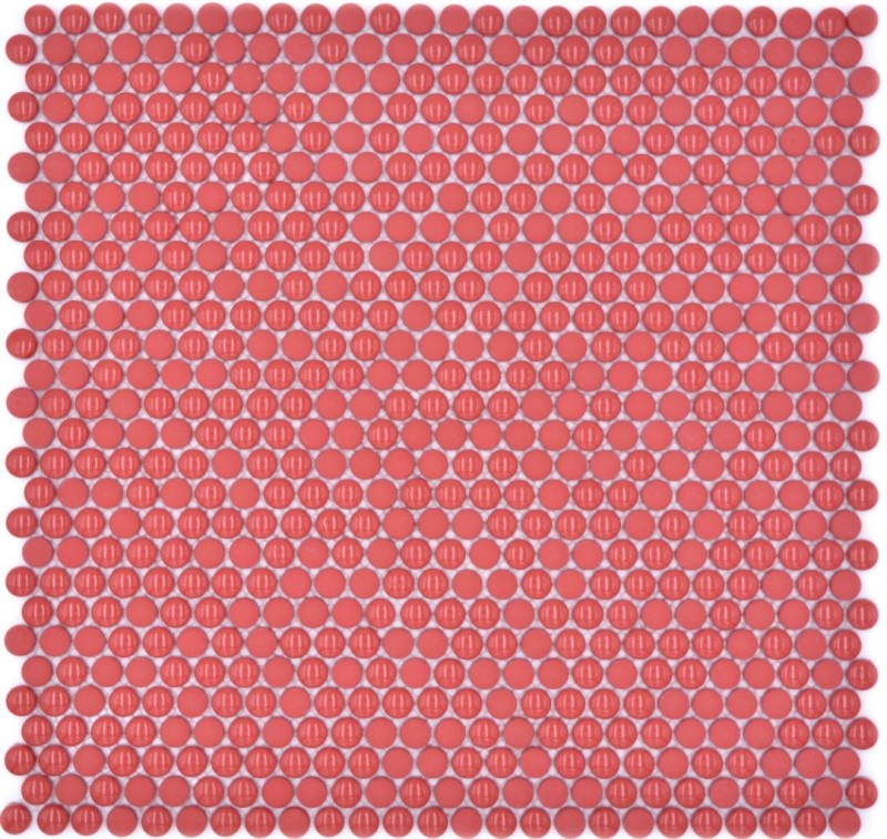 Mosaico di vetro Mosaico a bottoni rosso lucido opaco Pavimento doccia Schermo doccia Rivestimento vasca da bagno