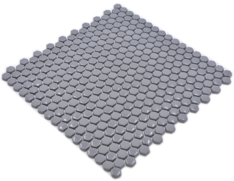 Mosaico di vetro esagonale piastrelle esagonali grigio lucido opaco piastrelle di mosaico muro piastrelle backsplash cucina bagno