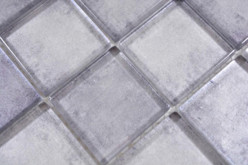 Piastrelle di vetro a mosaico grigio pastello parete backsplash cucina bagno - MOS88-0020