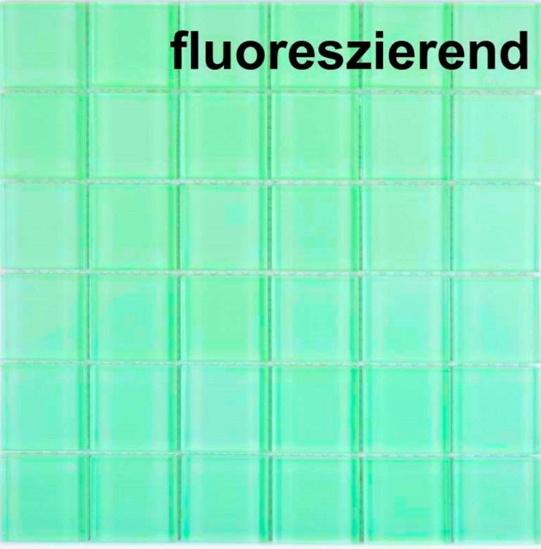 Mosaico di vetro piastrelle verde fluorescente parete backsplash cucina bagno - MOS88-1005