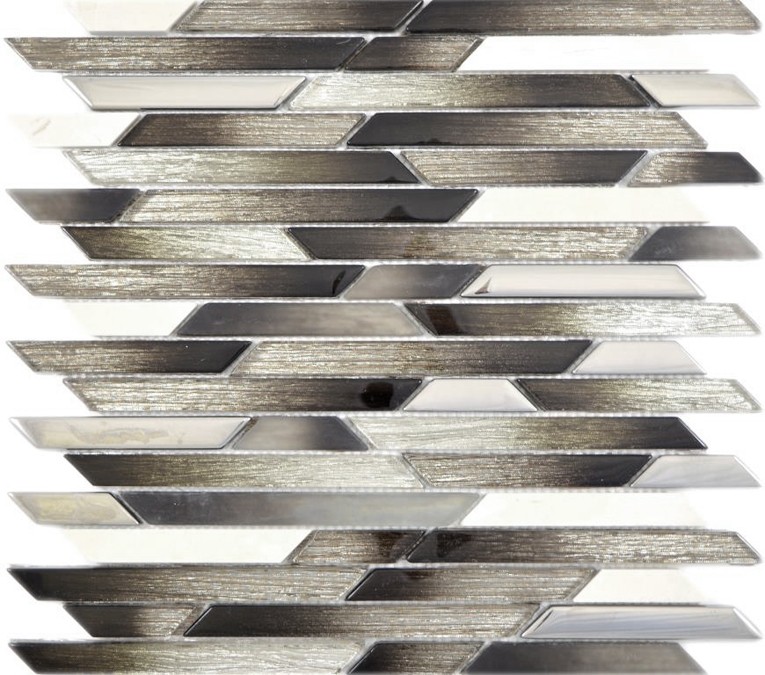 Mosaico di vetro aste di marmo mosaico beige marrone tessere di mosaico muro piastrelle backsplash cucina bagno MOS86-1112