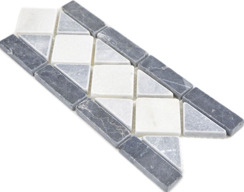 Bordo in pietra naturale grigio bianco antracite travertino bordo bagno parete pavimento cucina sauna soggiorno - MOSBor-0226