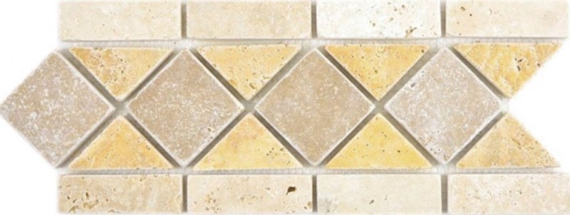 Travertino pietra naturale bordo giallo oro beige noce marrone parete pavimento doccia bagno cucina sauna WC - MOSBor-0266