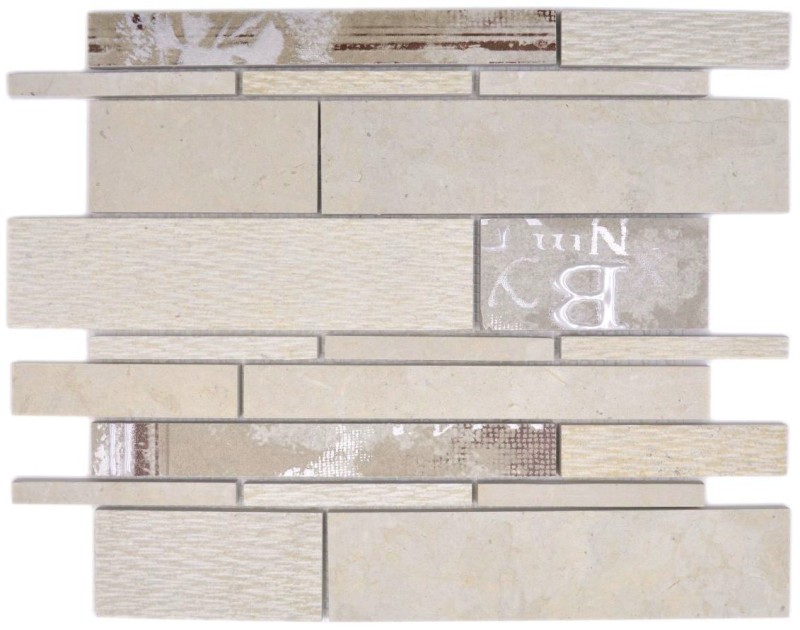Rivestimento in ceramica a mosaico di marmo rosso-marrone - MOS180-A01STB