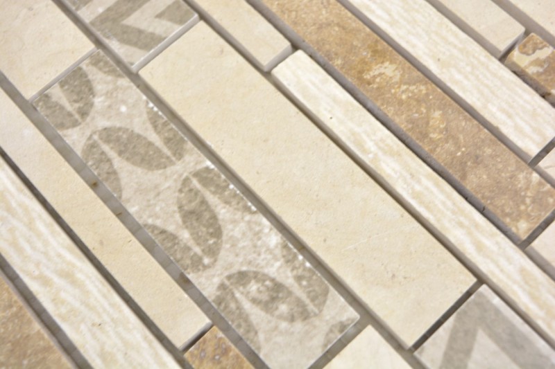 Piastrella di marmo mosaico ceramico beige crema parete backsplash bagno - MOS180-B0327B