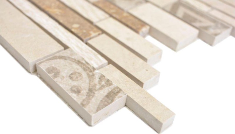 Piastrella di marmo mosaico ceramico beige crema parete backsplash bagno - MOS180-B0327B