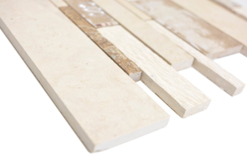 Piastrelle di marmo mosaico ceramico beige marrone parete backsplash bagno - MOS180-B03STB
