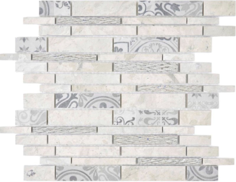 Mosaico di marmo in ceramica mosaico grigio crema backsplash - MOS180-C0727G