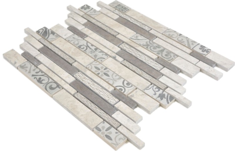 Piastrella di marmo mosaico ceramico grigio antracite piastrella da parete piastrella specchio bagno - MOS180-D0927G