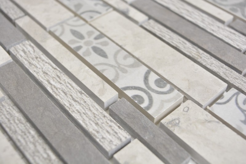 Piastrella di marmo mosaico ceramico grigio antracite piastrella da parete piastrella specchio bagno - MOS180-D0927G