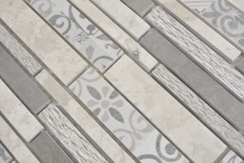 Piastrella di marmo mosaico ceramico grigio antracite piastrella da parete piastrella specchio bagno - MOS180-D0927G