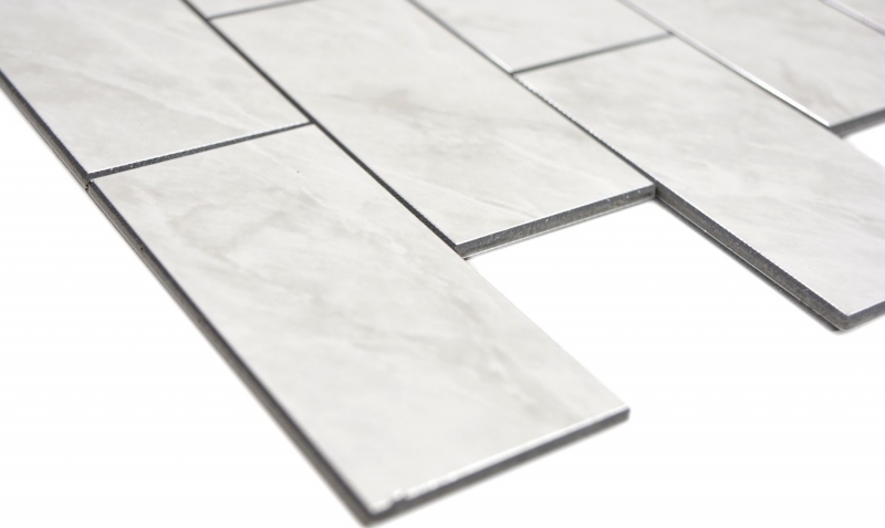 Rettangolo AC effetto pietra Carrara look Subway Level glossy mosaic tile Wall Tile backsplash Kitchen Bathroom MOS200-CLG_f