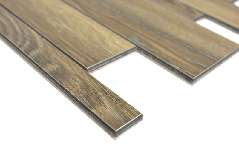 pannelli murali autoadesivi aspetto legno marrone cucina splashback backsplash piastrelle