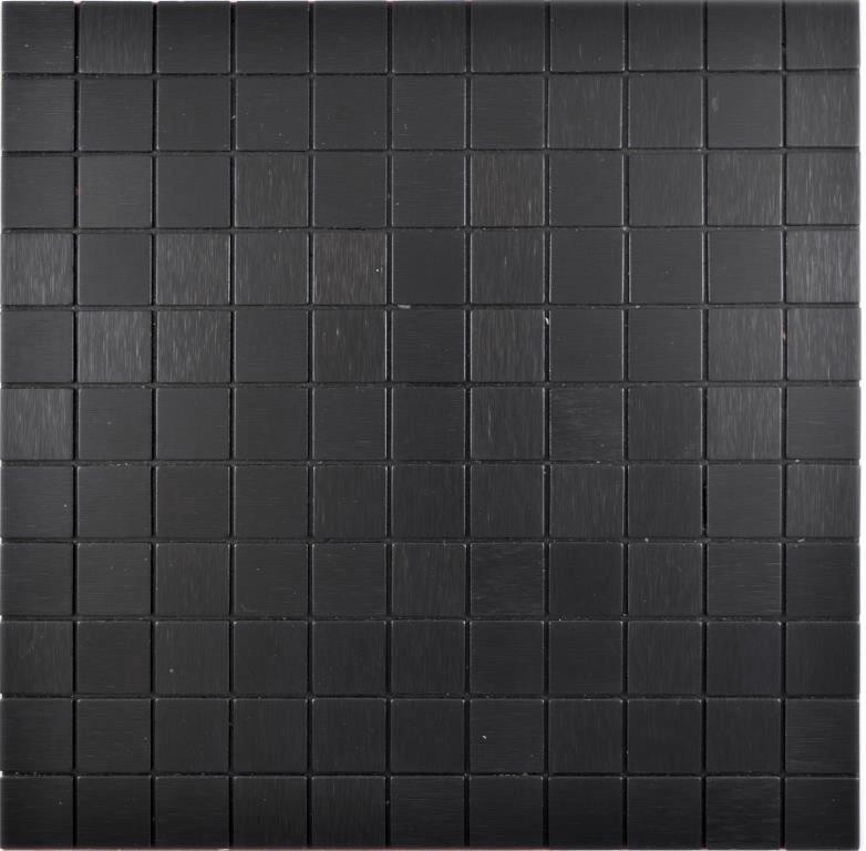 piastrelle autoadesive a mosaico metallo alluminio nero antracite spazzolato opaco backsplash piastrelle backsplash cucina MOS200-L3B