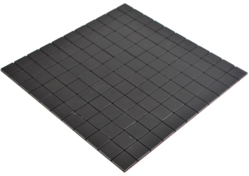piastrelle autoadesive a mosaico metallo alluminio nero antracite spazzolato opaco backsplash piastrelle backsplash cucina MOS200-L3B
