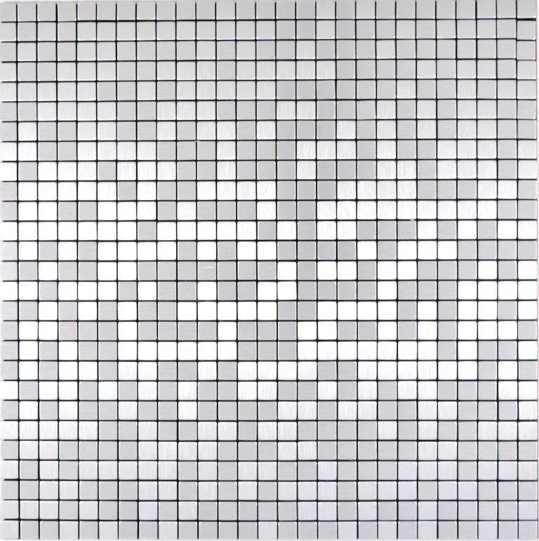piastrelle autoadesive a mosaico metallo alluminio argento opaco spazzolato backsplash cucina backsplash MOS200-L5S