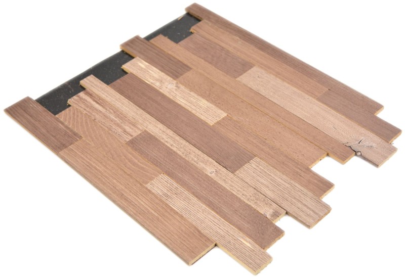 pannelli autoadesivi in vero legno composito beige marrone HSC muro di legno piastrelle backsplash cucina splashback MOS170-PW1