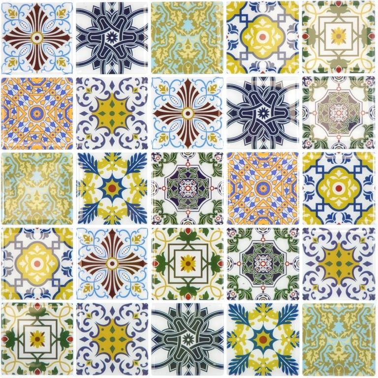 ornamenti in vinile autoadesivi in lamina di mosaico in stile country retro vintage backsplash cucina