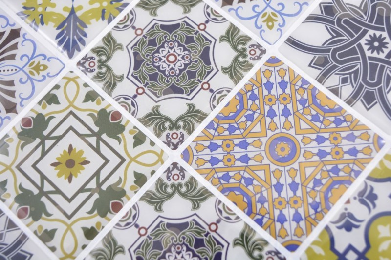 ornamenti in vinile autoadesivi in lamina di mosaico in stile country retro vintage backsplash cucina